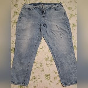Lane Bryant size 26W faded boyfriend jeans,  slightly distressed.